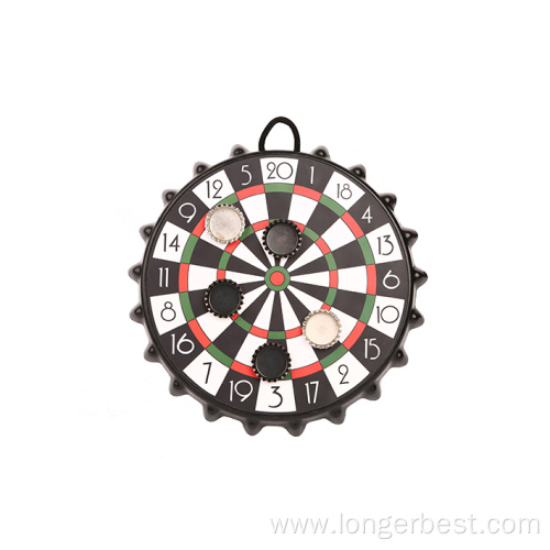 Magnetic bottle cap dartboard